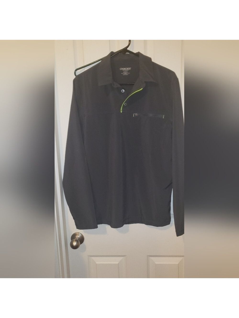 Cherokee Gray Half Button Uniform Shirt Small
